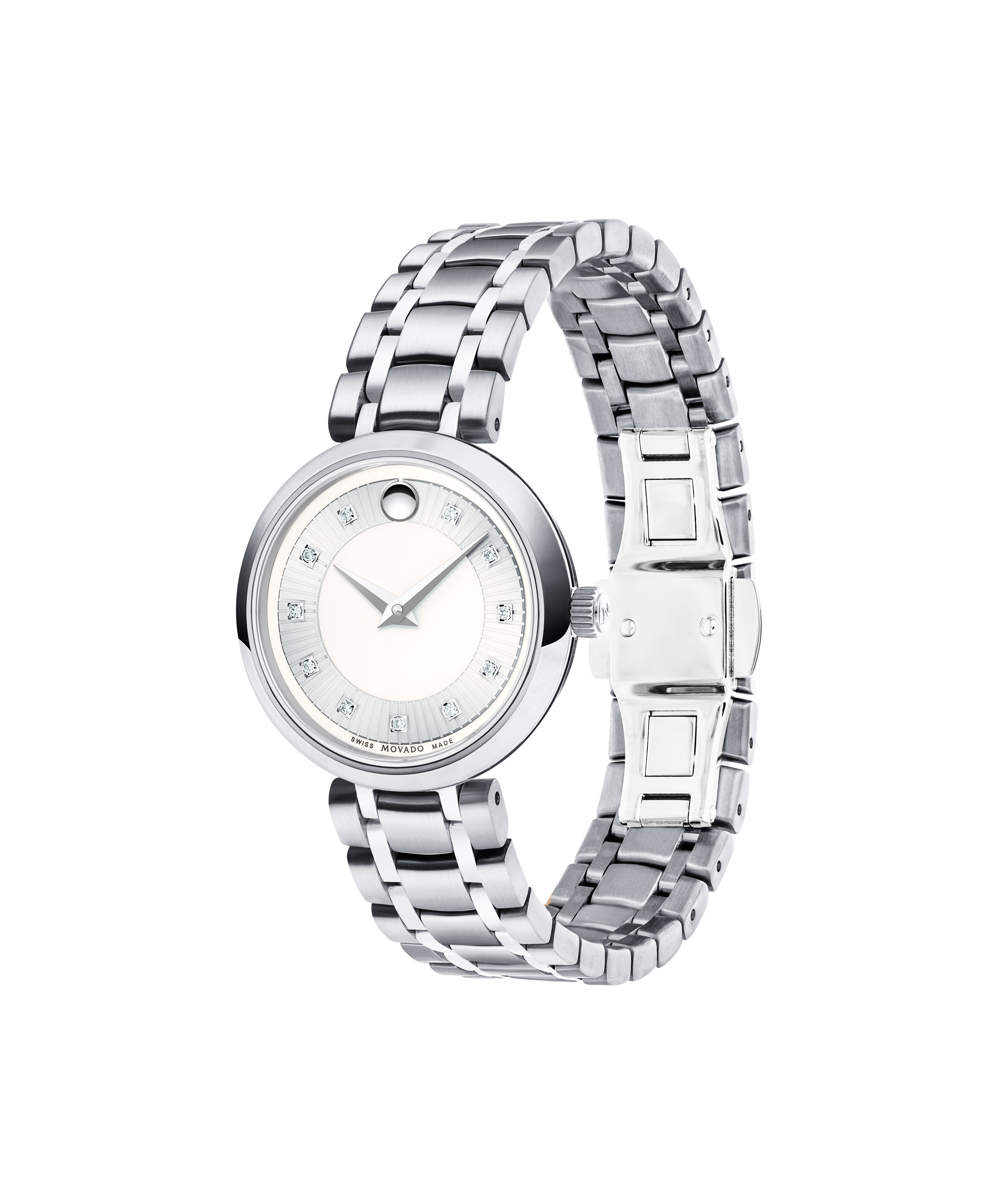 Movado Platinum Diamond Wristwatch 13mm Manual Wind 1.6ctw