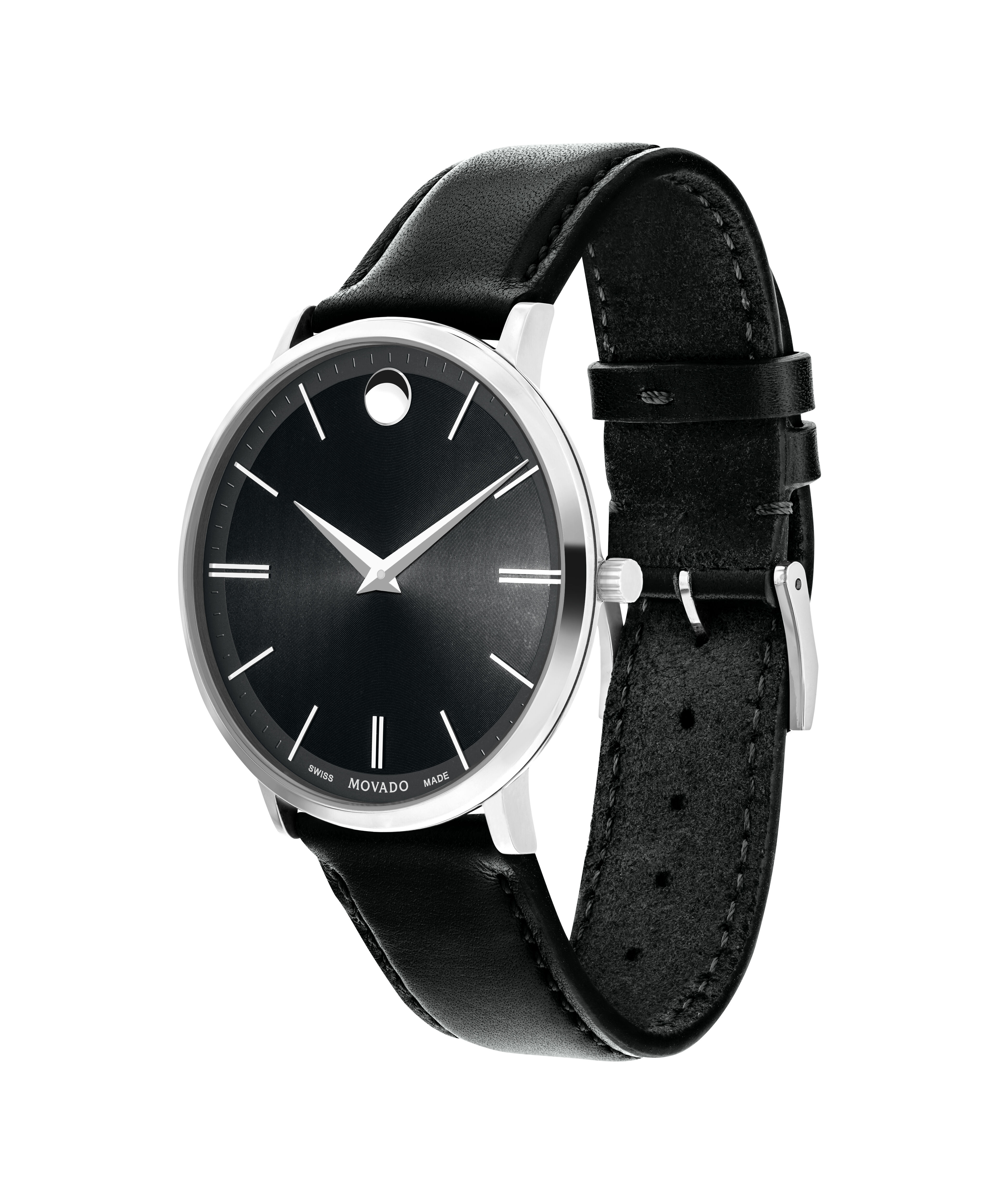 Movado Museum Classic Contemporary Steel Dial Black 25 mm. Ref. 84-01-827