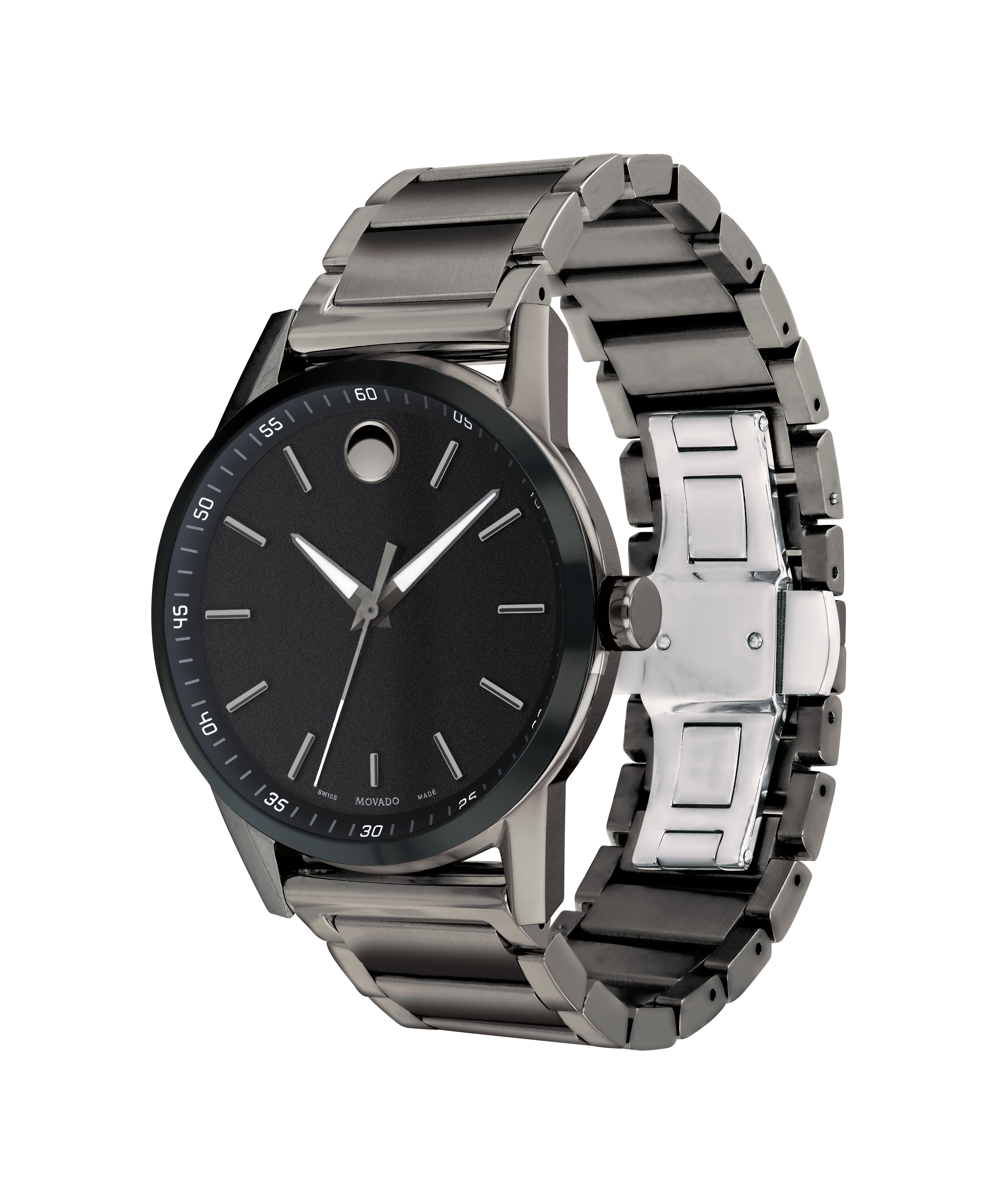 Movado Masino Black Dial Stainless Steel Men's Watch