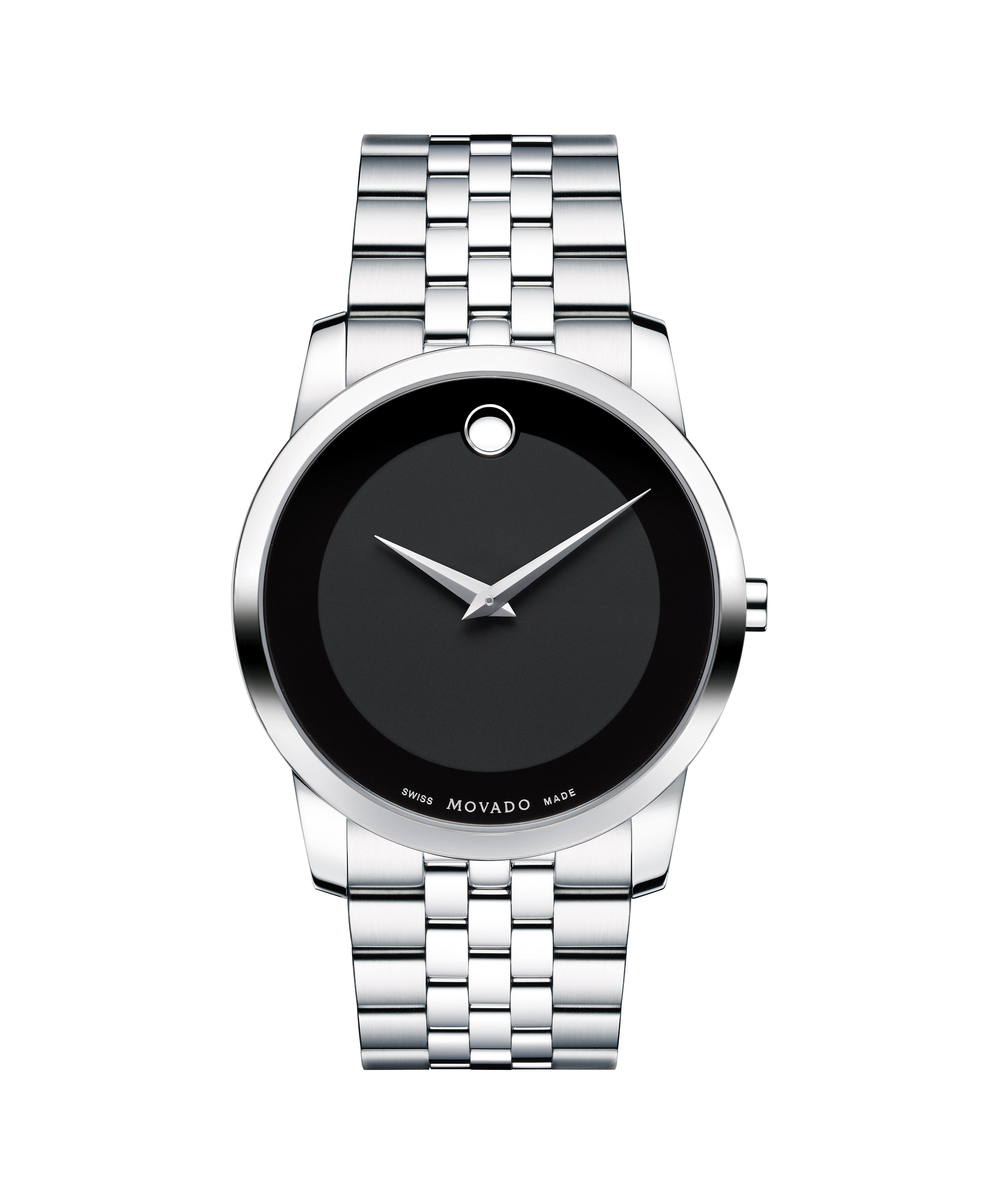 Movado Museum Classic Steel Black Dial 35mm / ref. 84-C6-860Movado 18k White Gold Manual-Wind 40mm Leather Strap Men's Watch