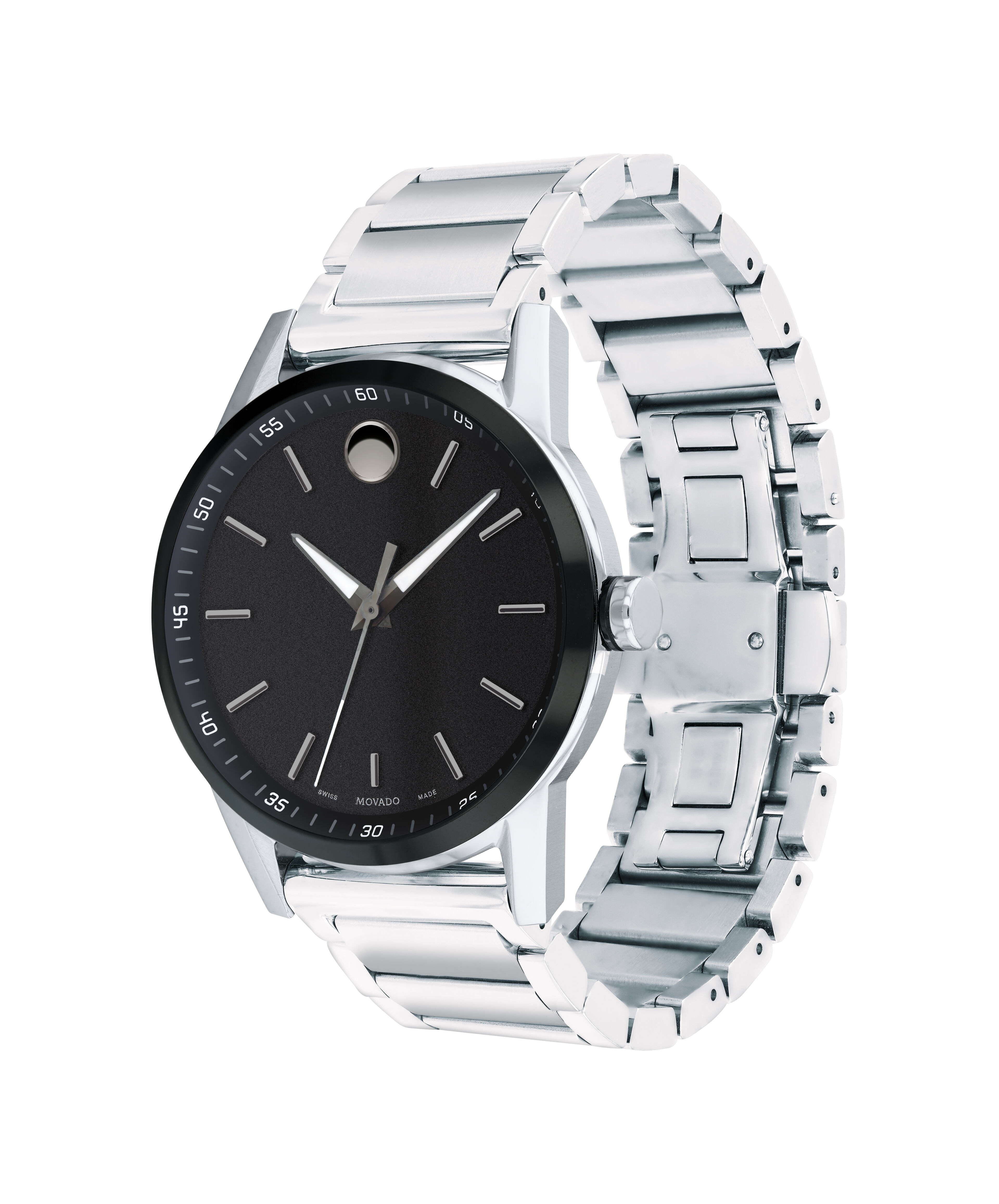 Movado Sapphire Silver Dial Steel Men's Watch 0607407