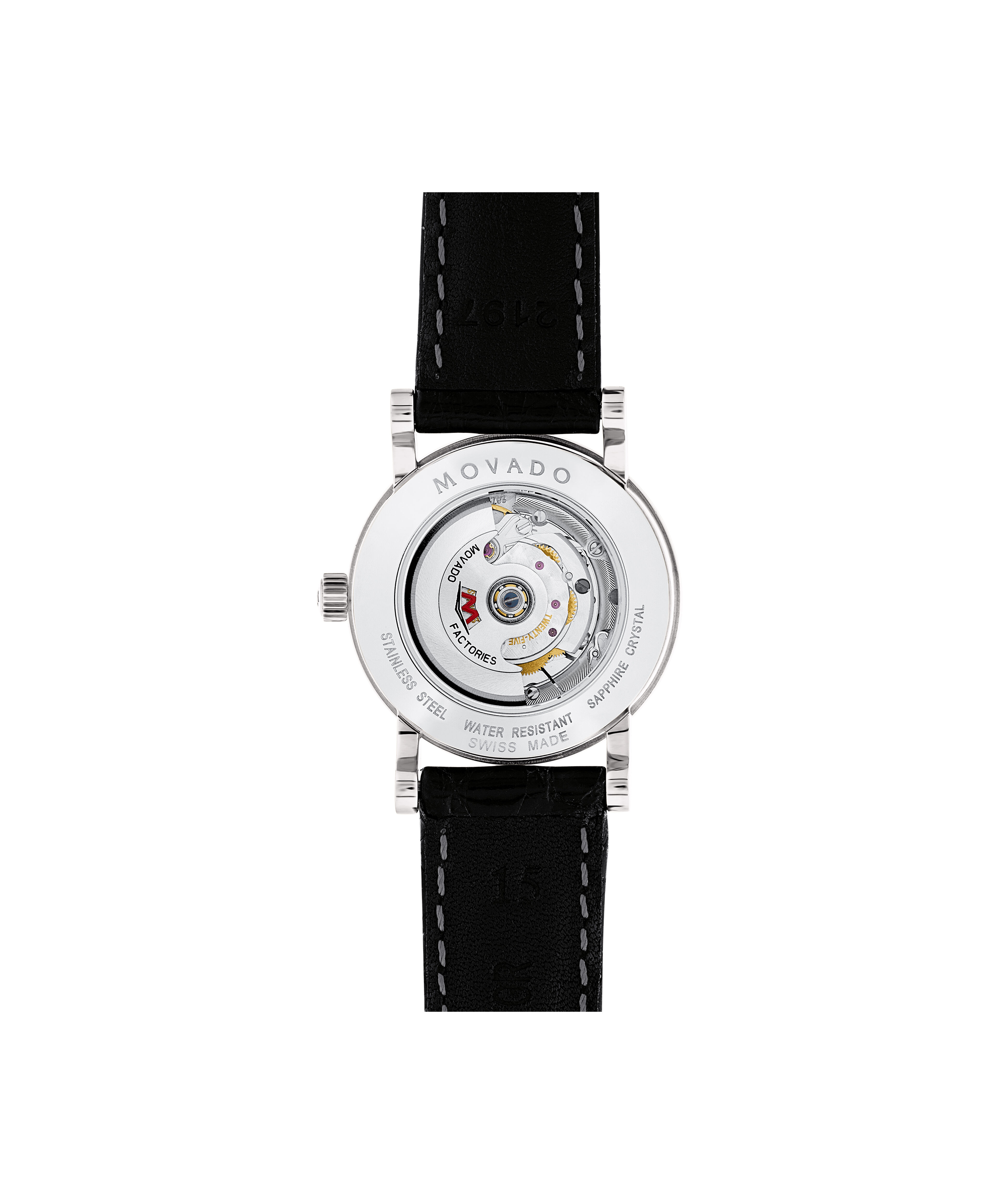 Movado Ladies Juro 0605024 24mm Stainless Steel Black Dial Watch