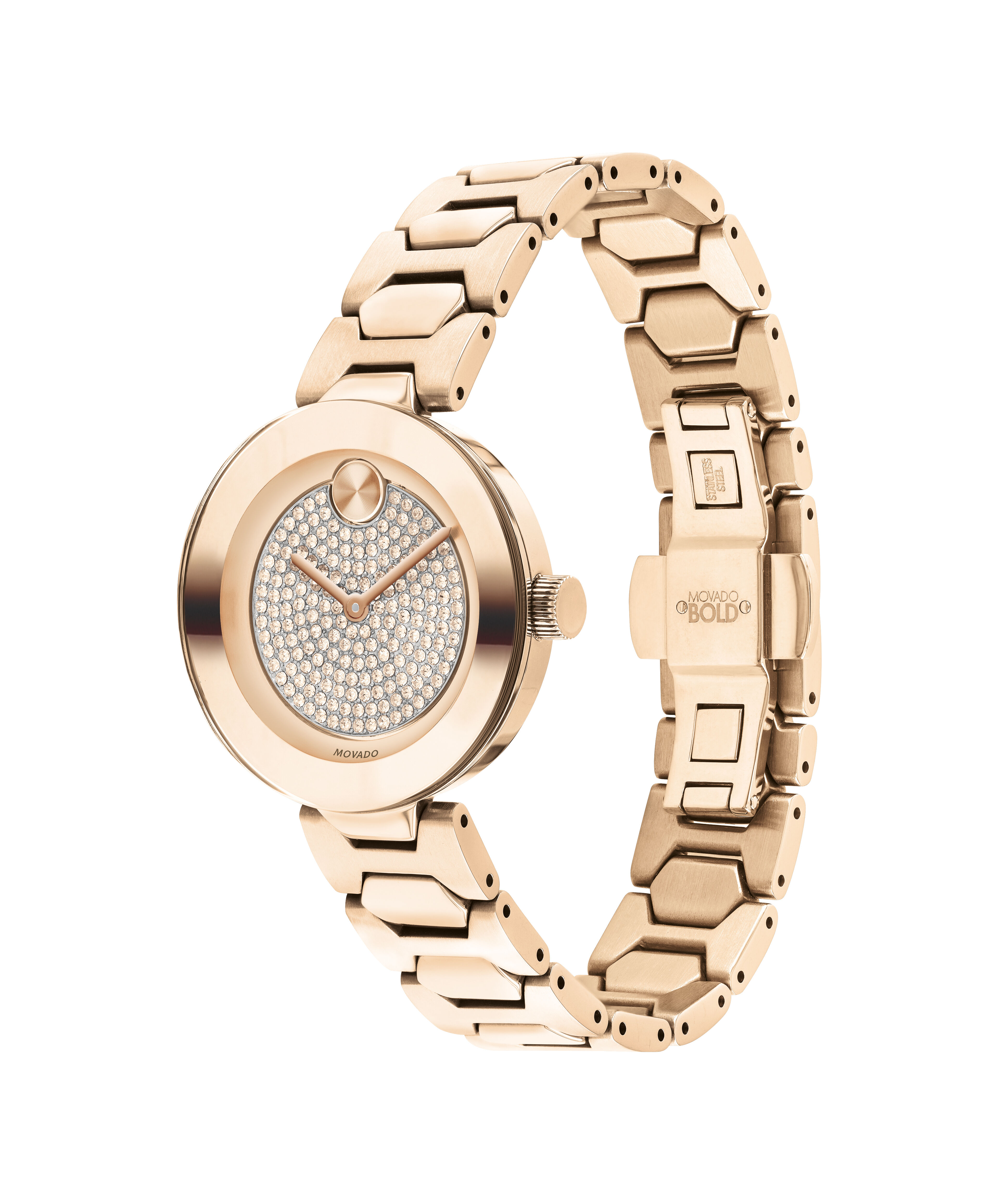 Movado Bold Quartz Rose Gold Dial Ladies Watch