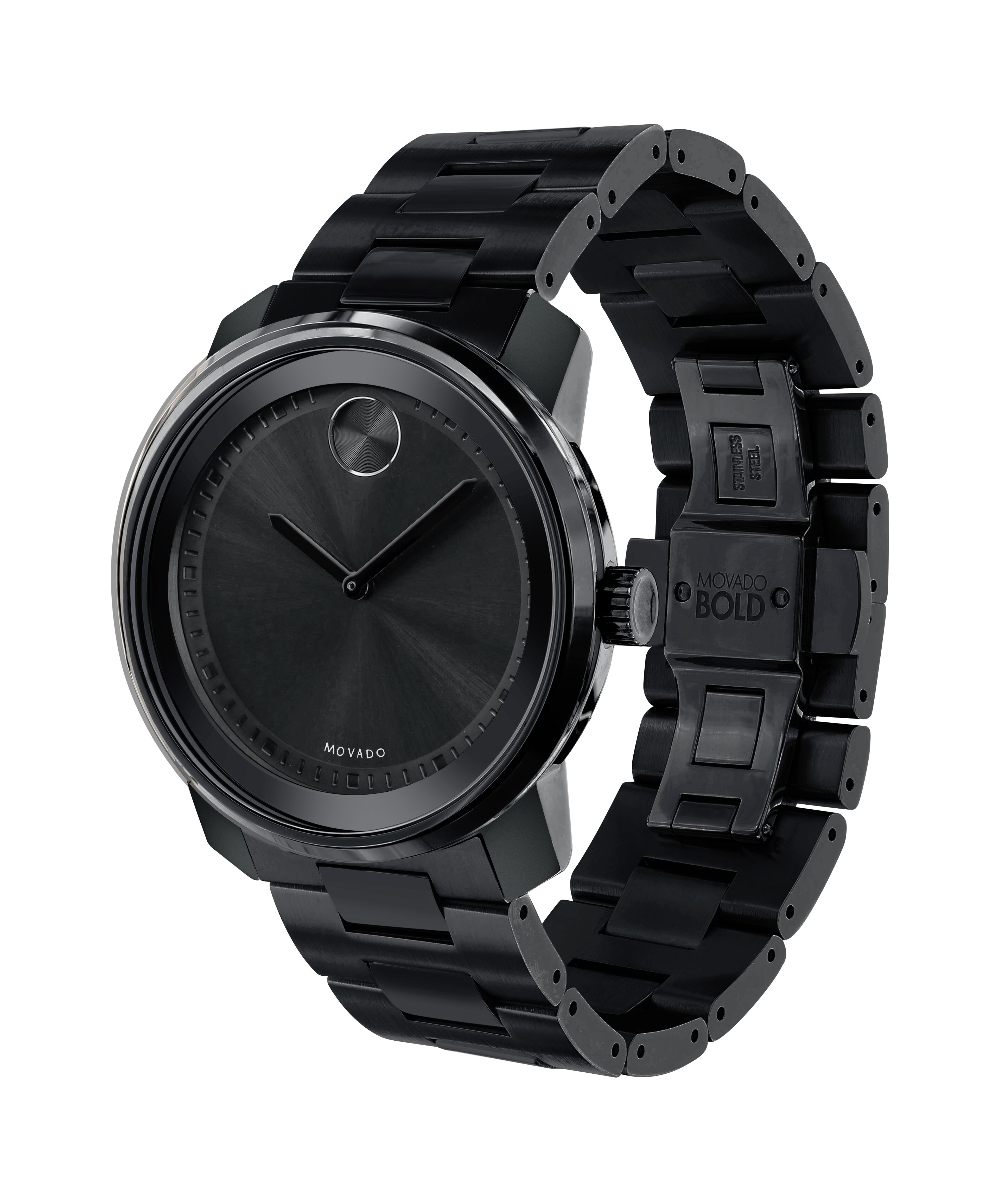 Movado Bold Verso Black Dial Leather Strap Men's Watch 3600695