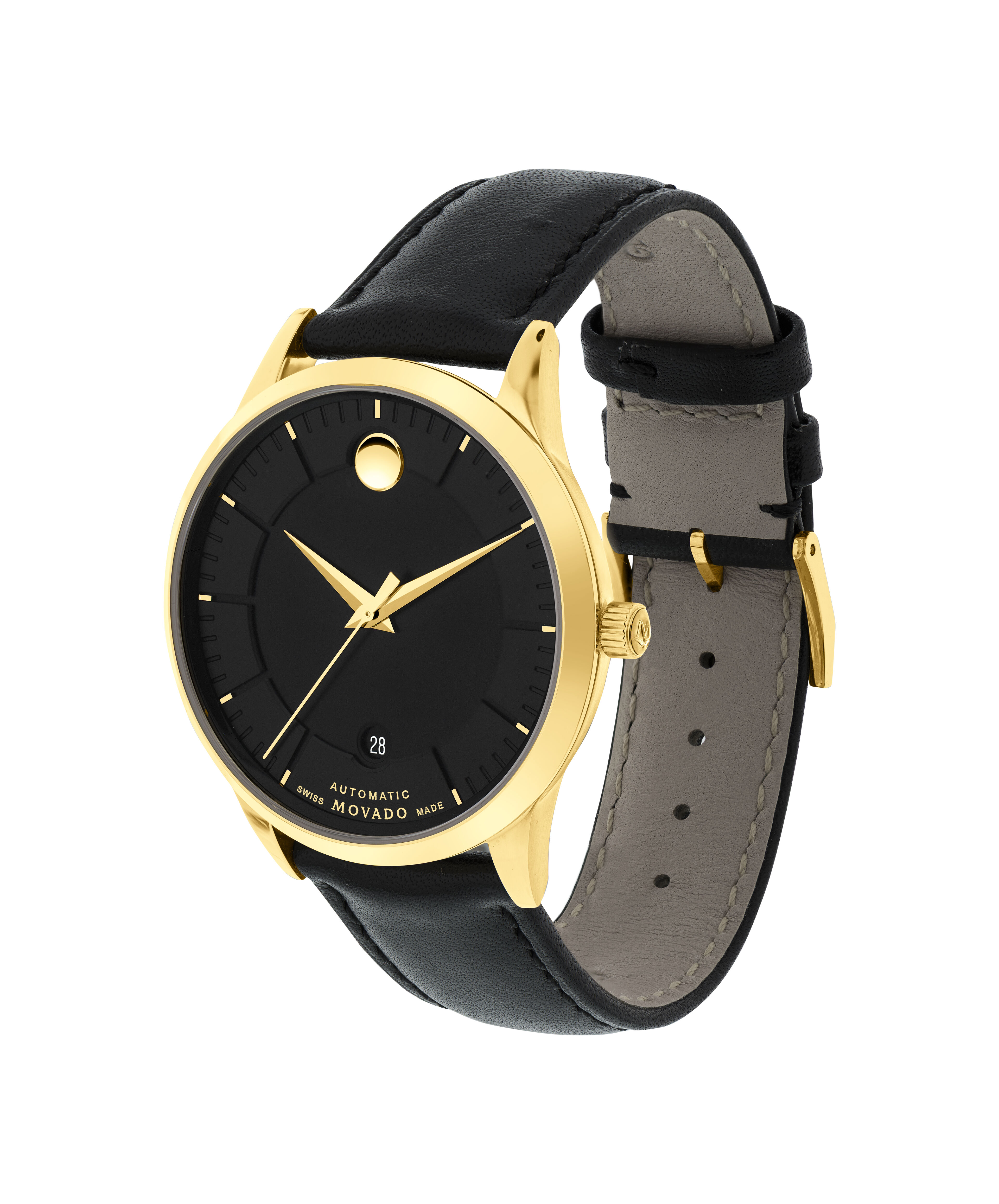 Movado Esperanza 0607059 39mm Gold Plated Stainless Steel Black Dial Watch