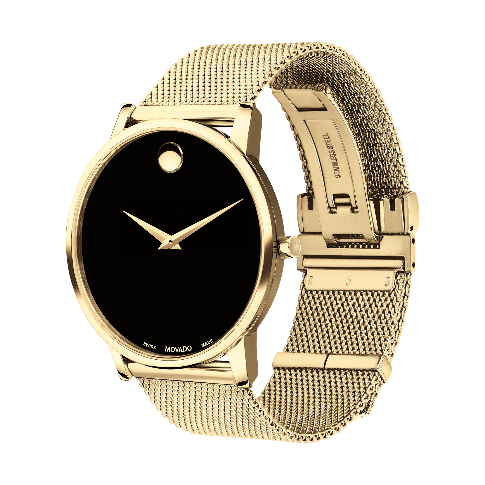 Movado | Museum Classic gold watch with black dial, gold accents and ...