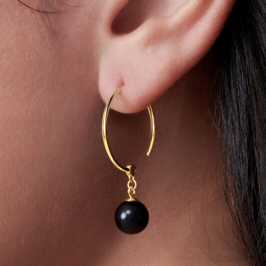 Movado Pearl Hoop Earrings