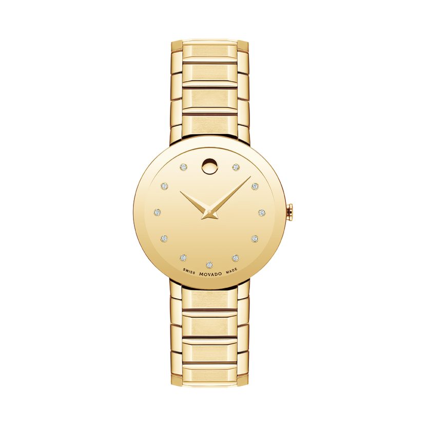 Movado | Sapphire Watch with yellow gold bracelet and yellow gold-toned ...