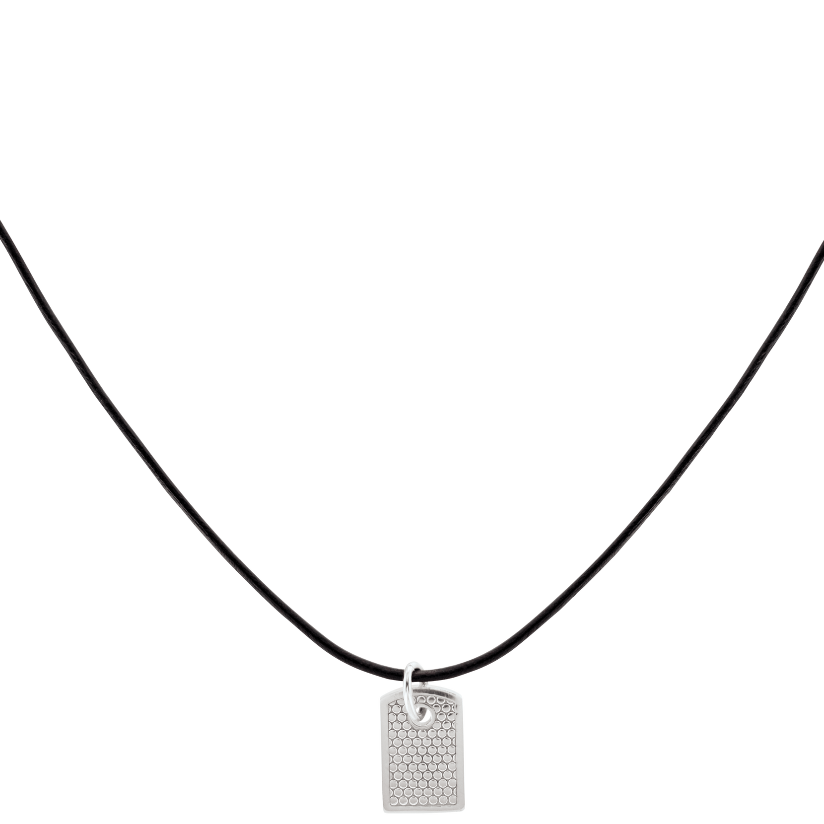 Movado  Movado Men's Black Cord Necklace with Silver Pendant
