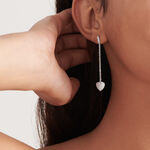 Movado Heart Charm & Diamond Drop Earrings