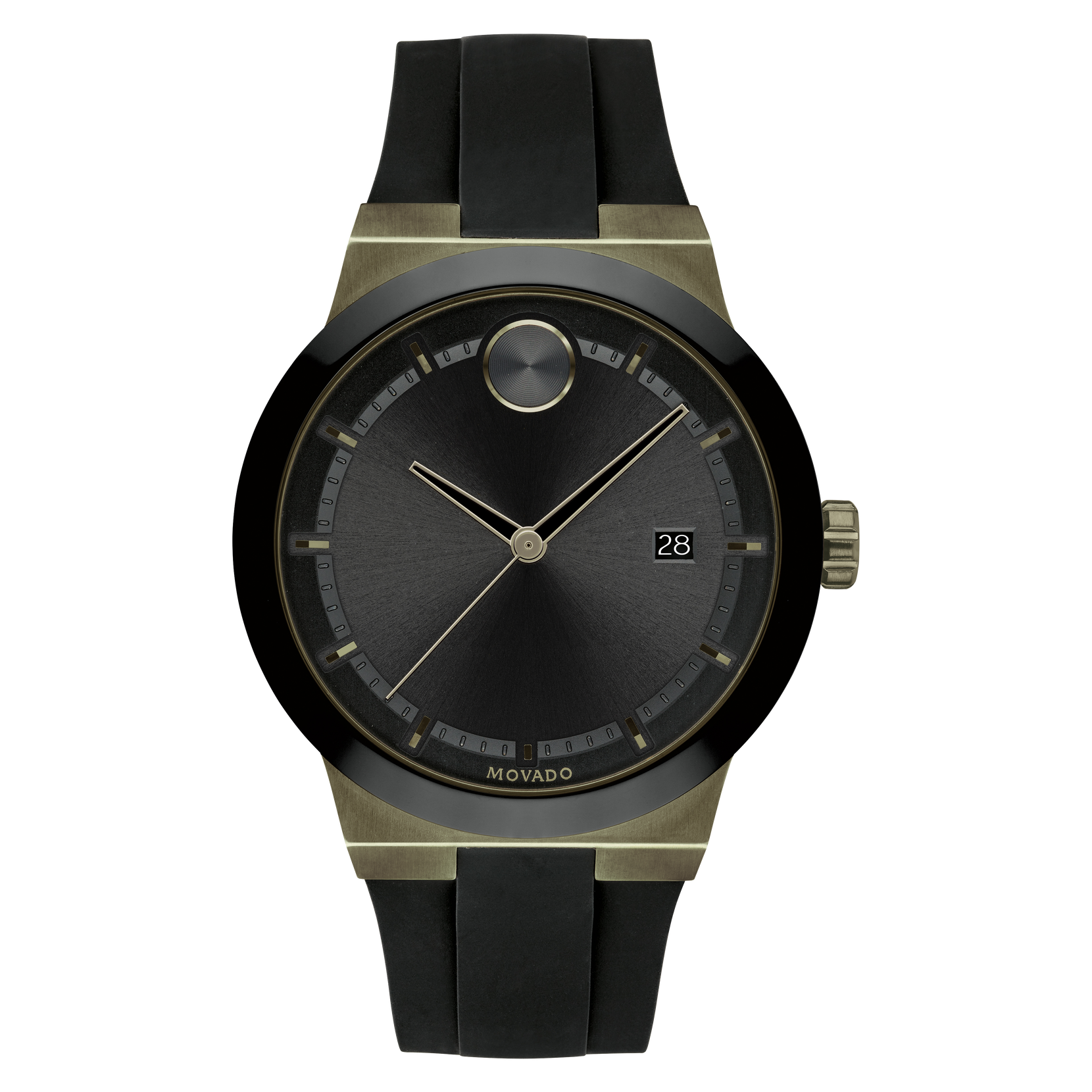 Movado | Movado BOLD Fusion black watch with black dial, olive green ...