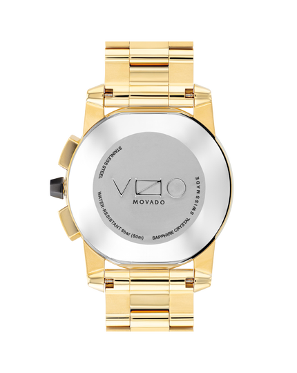 Movado | Vizio Chronograph Watch with yellow gold bracelet and black dial