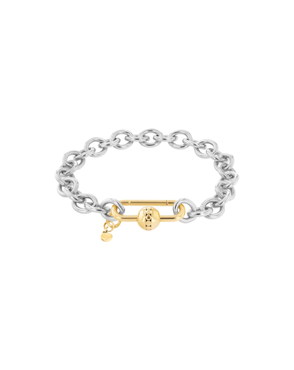 Movado | Sphere Lock Collection sterling silver chain bracelet with 14K ...