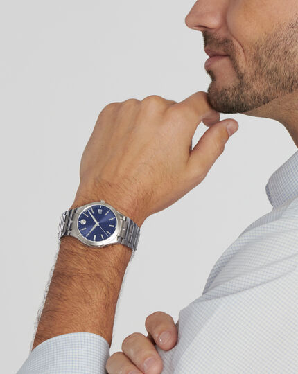 Movado |Movado SE Stainless Steel Watch With Blue Dial