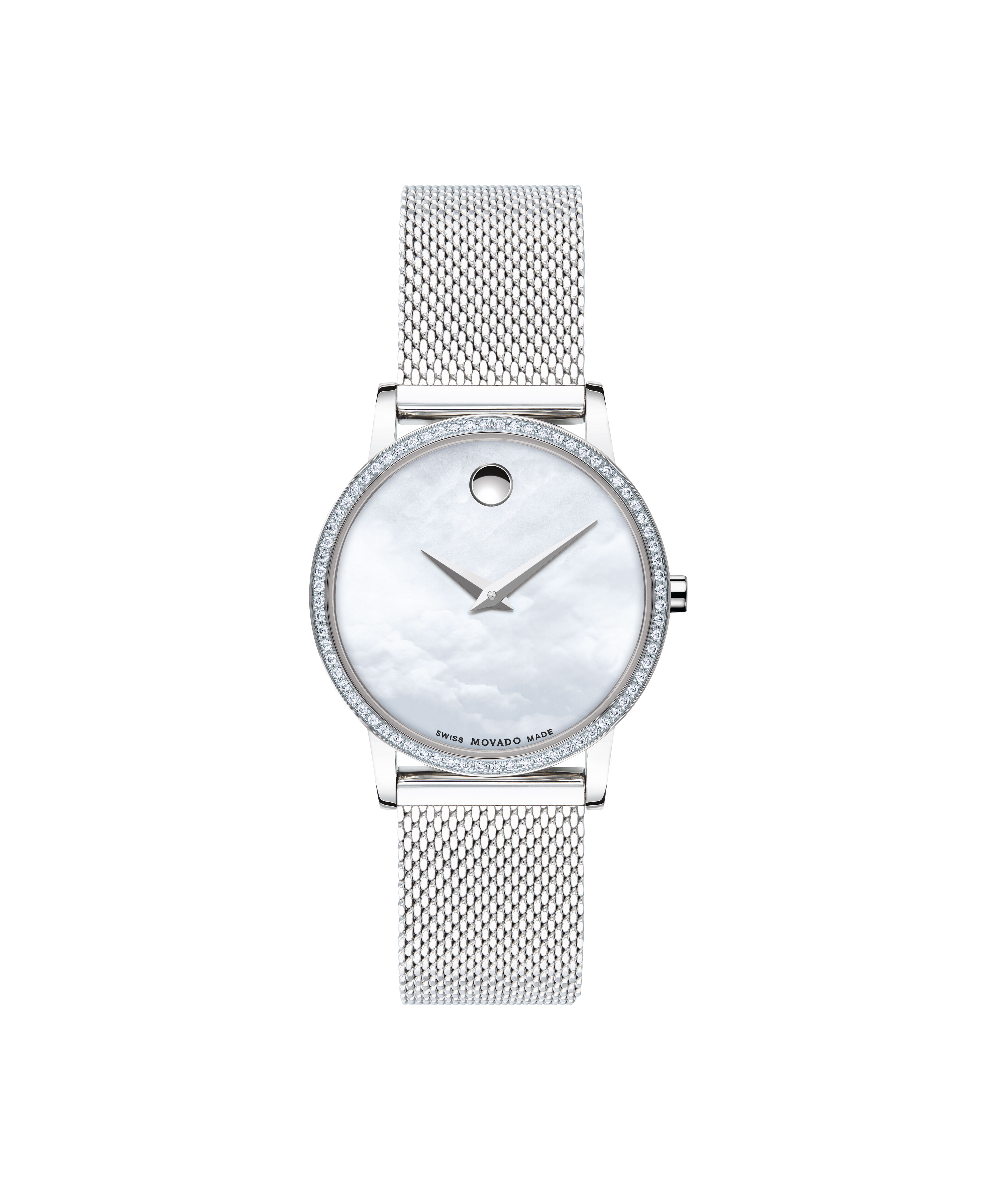 Movado Ultra Slim Grey Dial Leather Strap Women's Watch 0607337