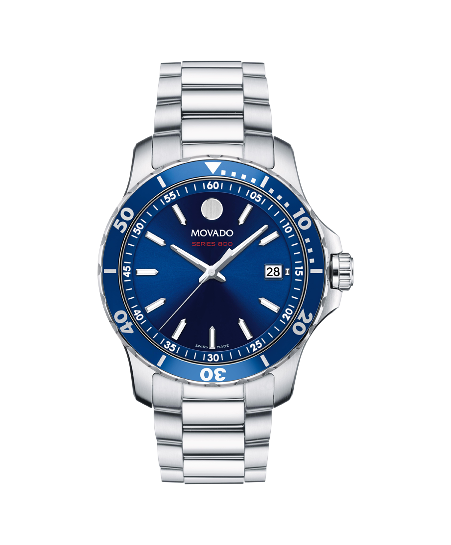 Stainless Steel Watch With Blue Dial
