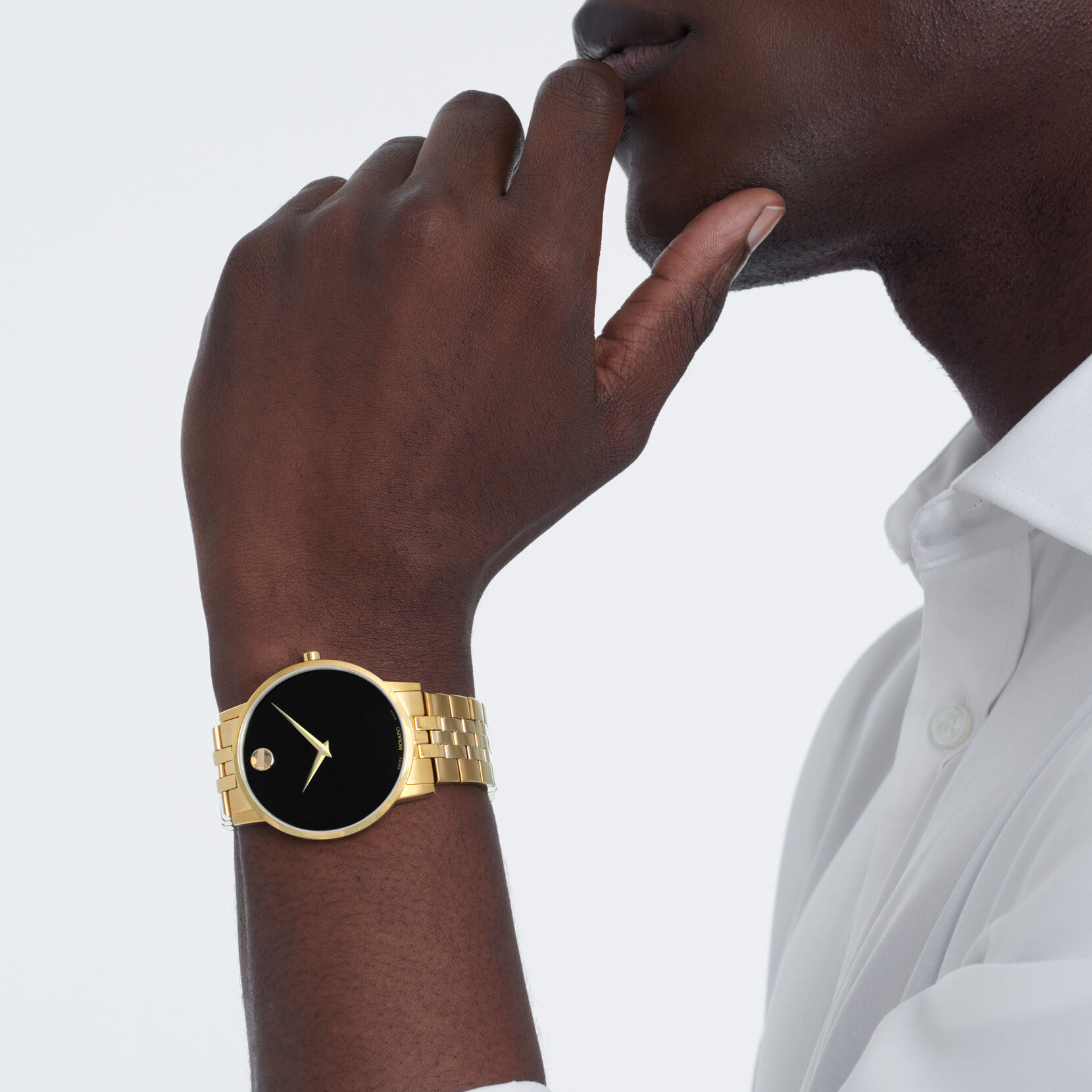 Movado | Museum Classic Men's Gold PVD Bracelet Watch With Black Dial