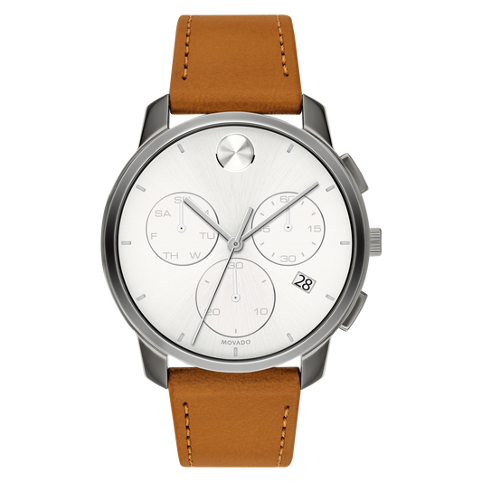 Movado Movado Bold Grey Chronograph Watch With White Dial Grey