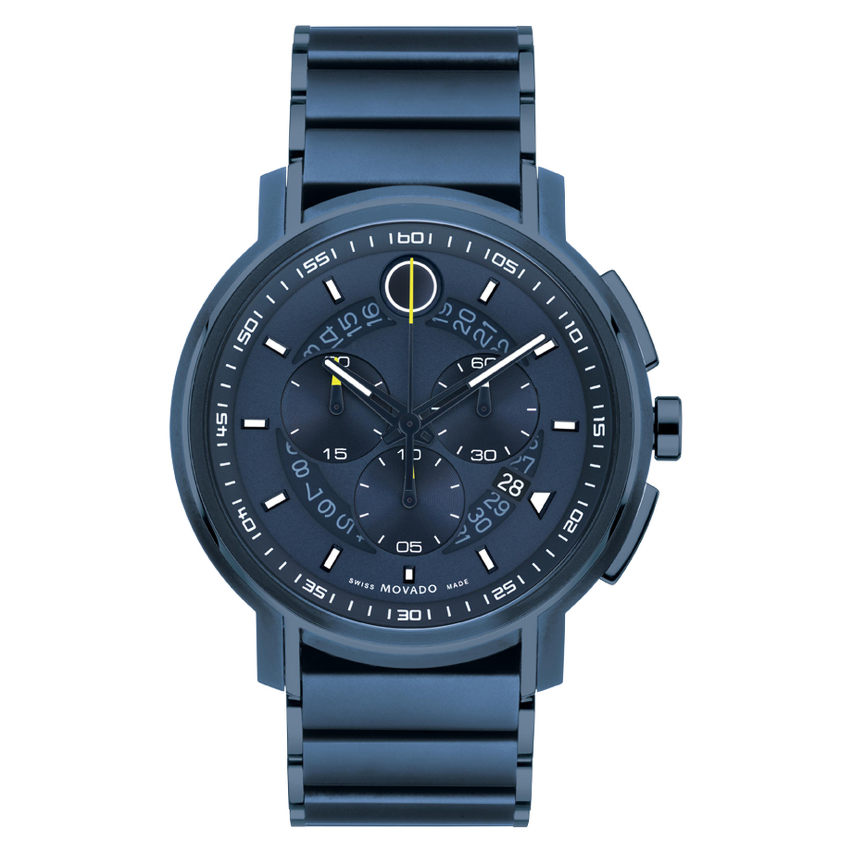 Movado | Strato Chronograph Watch with blue bracelet and blue dial | Schweizer Uhren