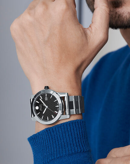 Movado | Vizio Men\'s Automatic stainless steel watch and black dial,  featuring Swiss Super-LumiNova | Schweizer Uhren