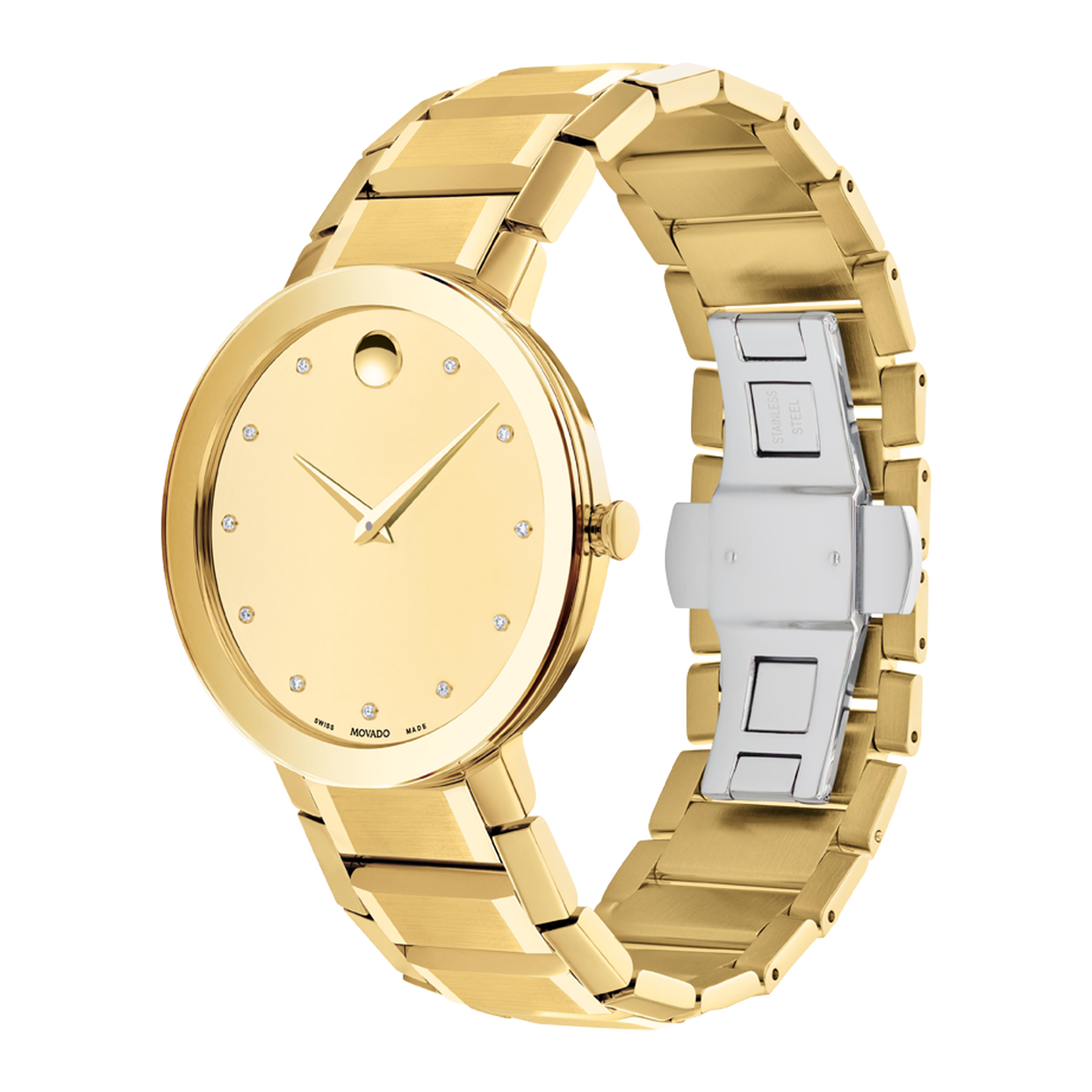 Movado | Sapphire Watch with yellow gold stainless steel bracelet and ...
