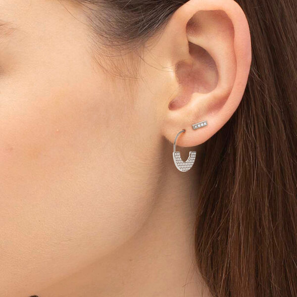 Movado Textured Hoop Earrings