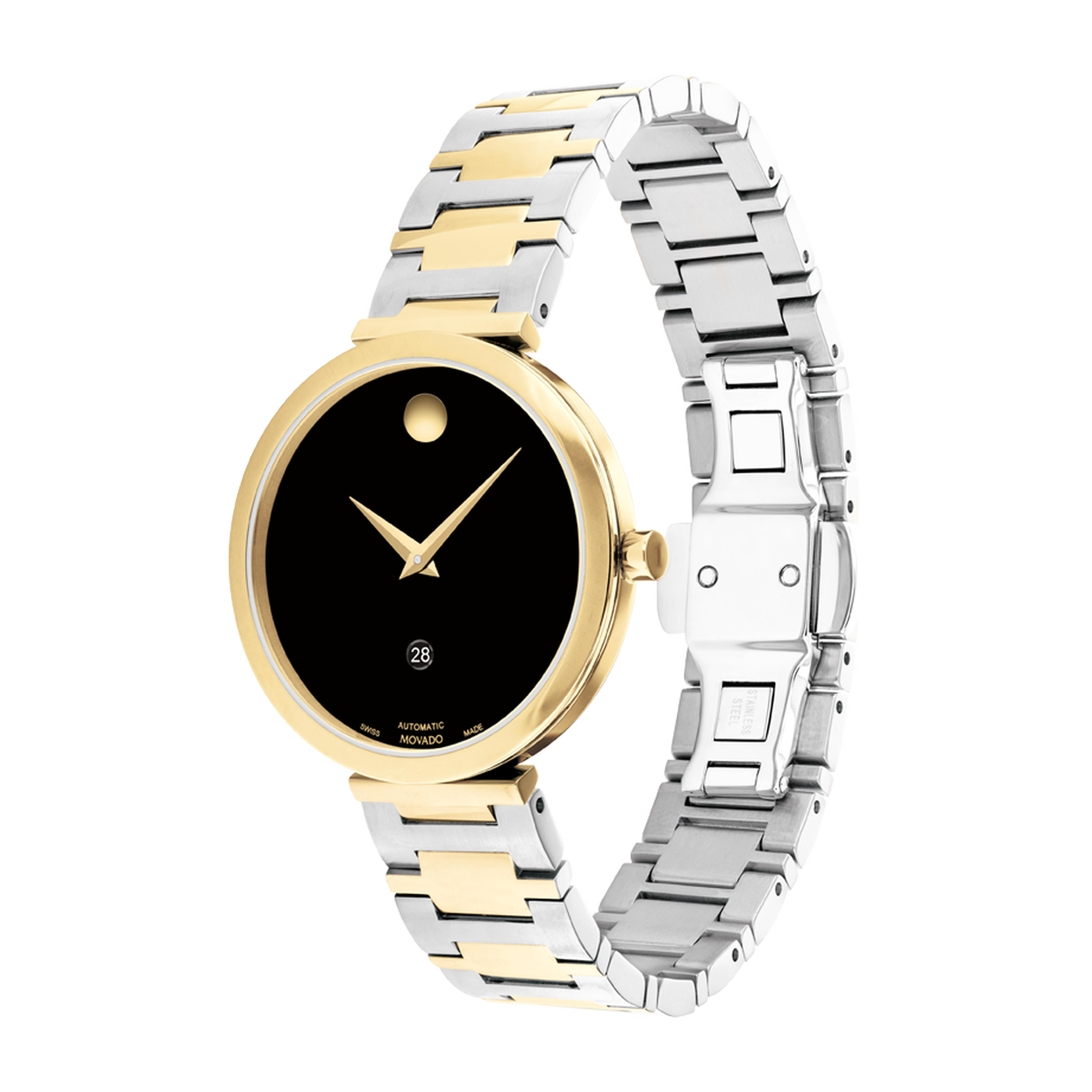 Movado | Museum Classic watch with two-toned bracelet and black dial