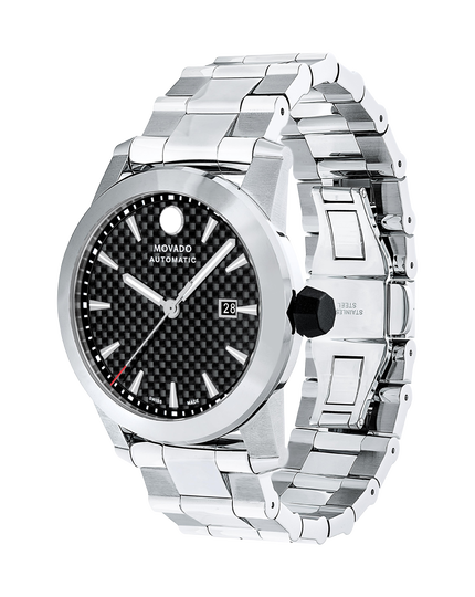 Movado | Vizio Men's Automatic stainless steel watch and black dial,  featuring Swiss Super-LumiNova