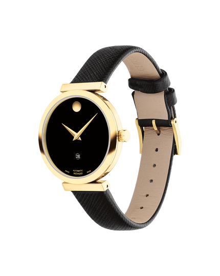black dial strap Movado | with Museum Classic watch and