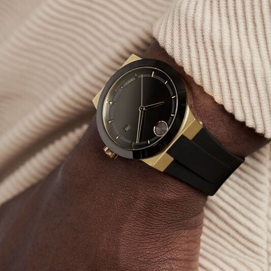 Movado Movado Bold Fusion Black Watch With Black Dial Pale Gold