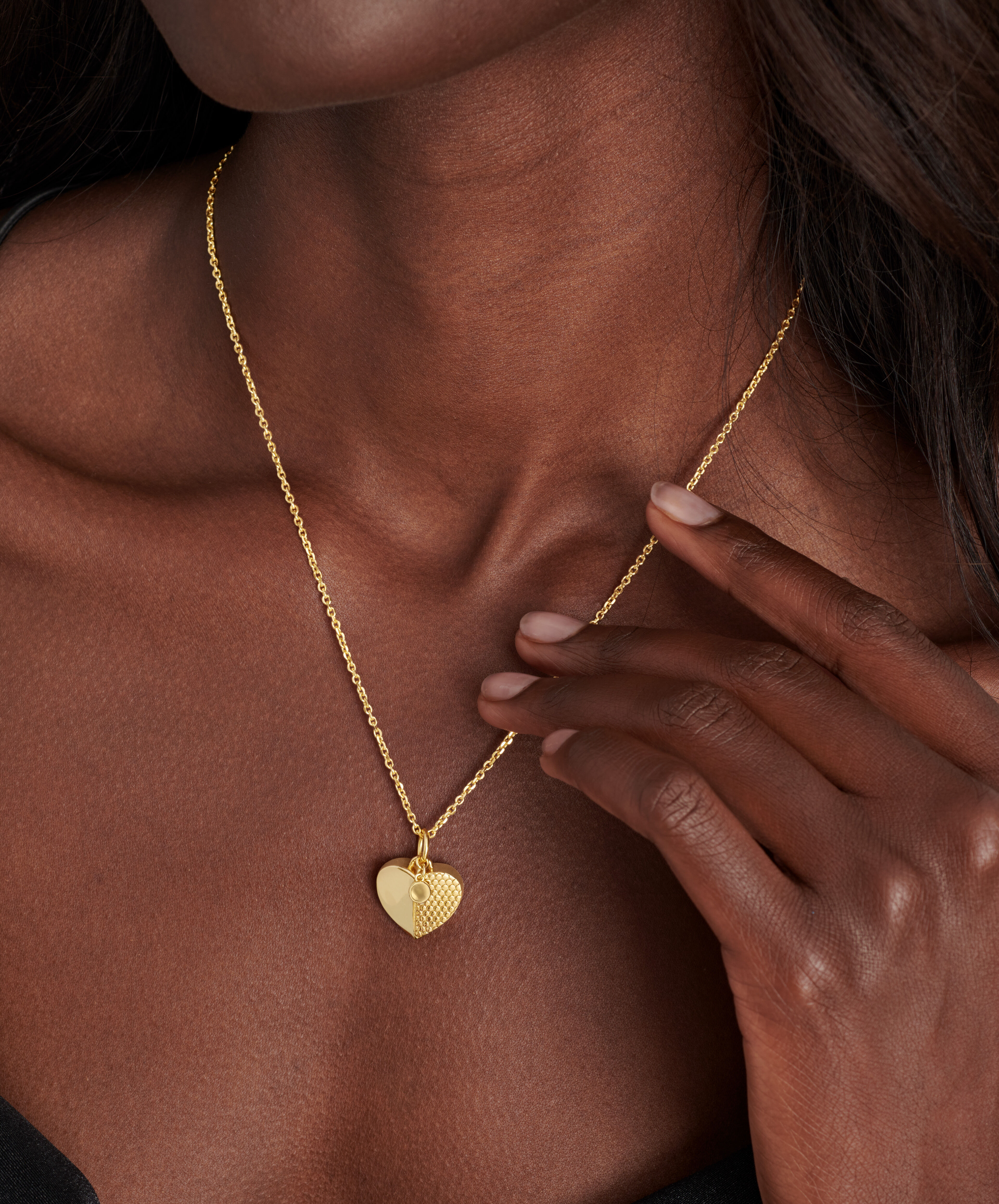 14K Gold Heart Necklace | Puff Heart Necklace | Dainty Heart Gold Neck –  YanYa