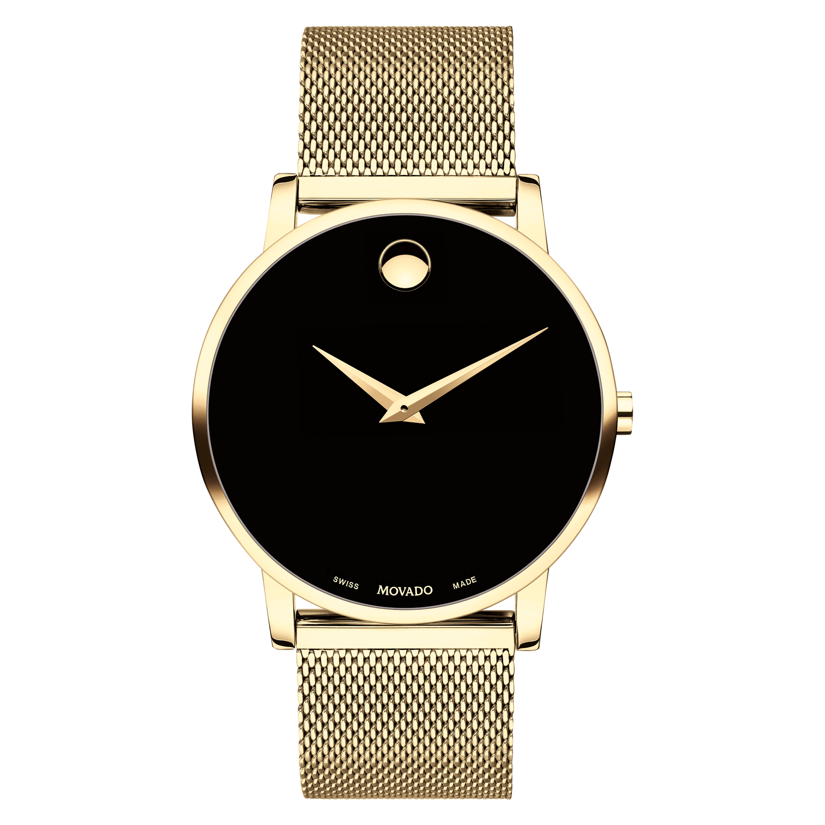 Movado | Museum Classic gold watch with black dial, gold accents 
