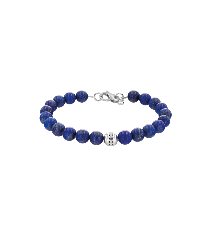 Movado | Beaded Bracelet with lapis lazuli beads and sterling silver sphere