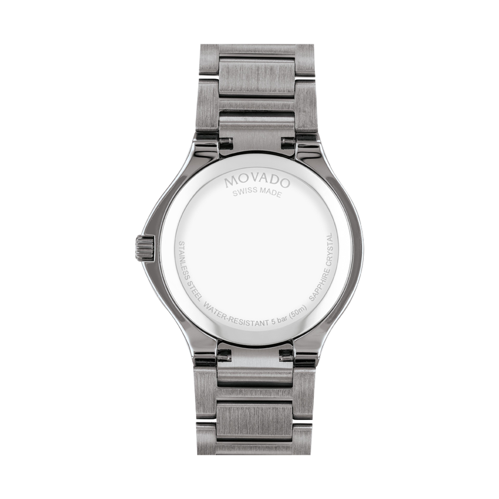 and Features and window, Super-LumiNova accents Movado SE watch. steel Movado hour hands grey mother Swiss markers bezel, date anti-corrosive gold of | dial pearl stainless