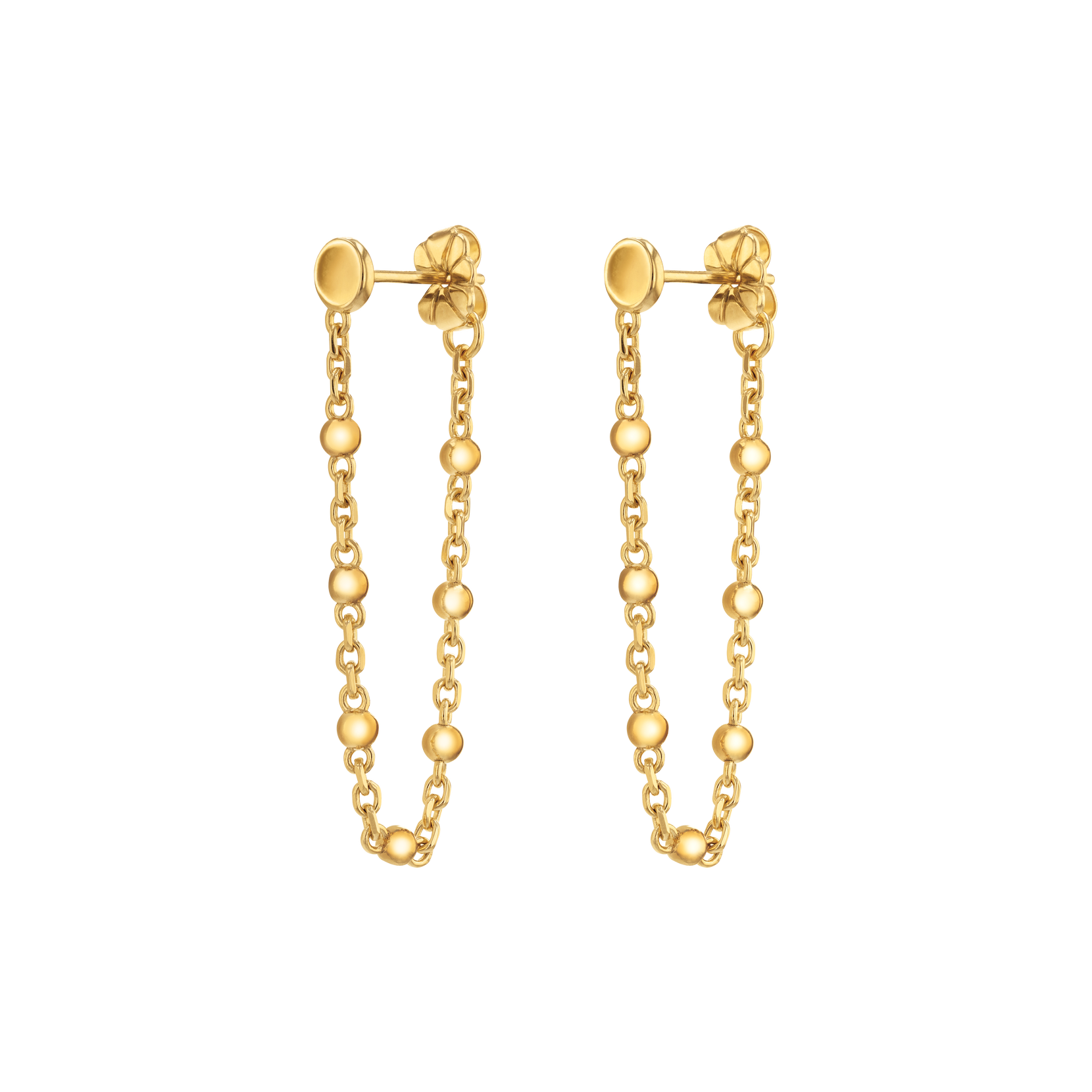 Movado | Movado Ball & Chain Collection Gold Front Back Earrings