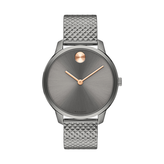 Movado Movado Bold Thin Grey Watch With Rose Gold Accents On