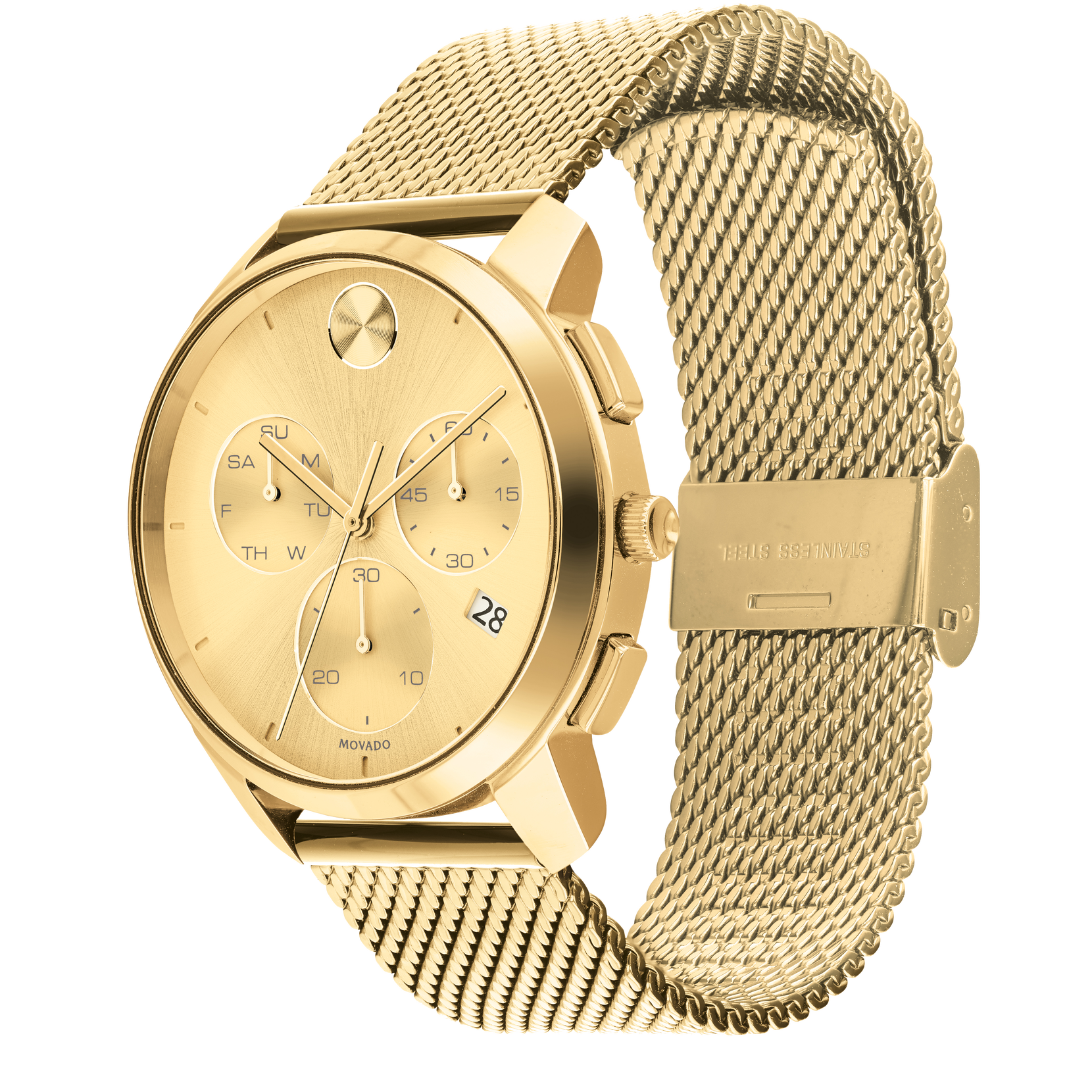 Movado | Movado BOLD gold chronograph watch with gold dial 