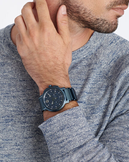Movado | Strato Chronograph Watch with blue bracelet and blue dial