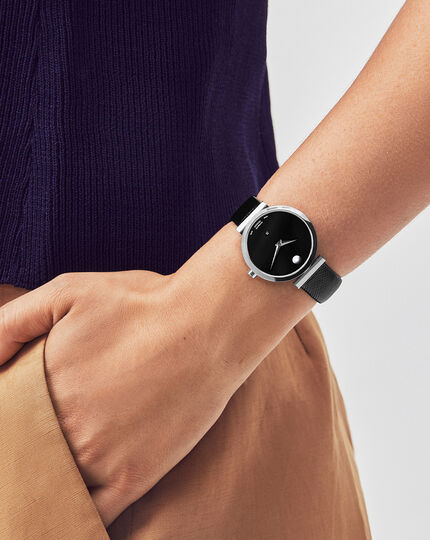 Movado | Museum Classic watch with black strap and dial