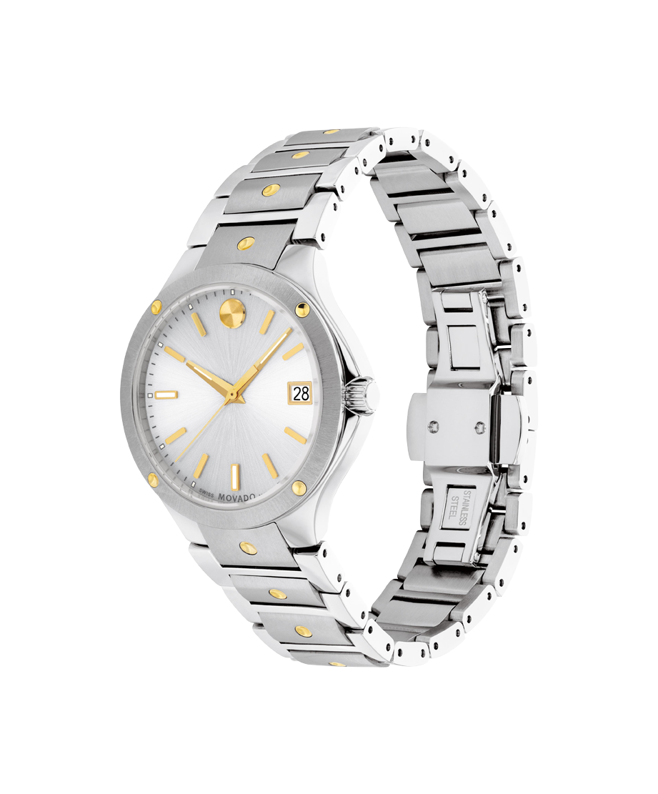 Movado Sapphire 0607049 26mm Gold PVD Stainless Steel Gold MOP Dial Women's WatchMovado Sapphire 0607179