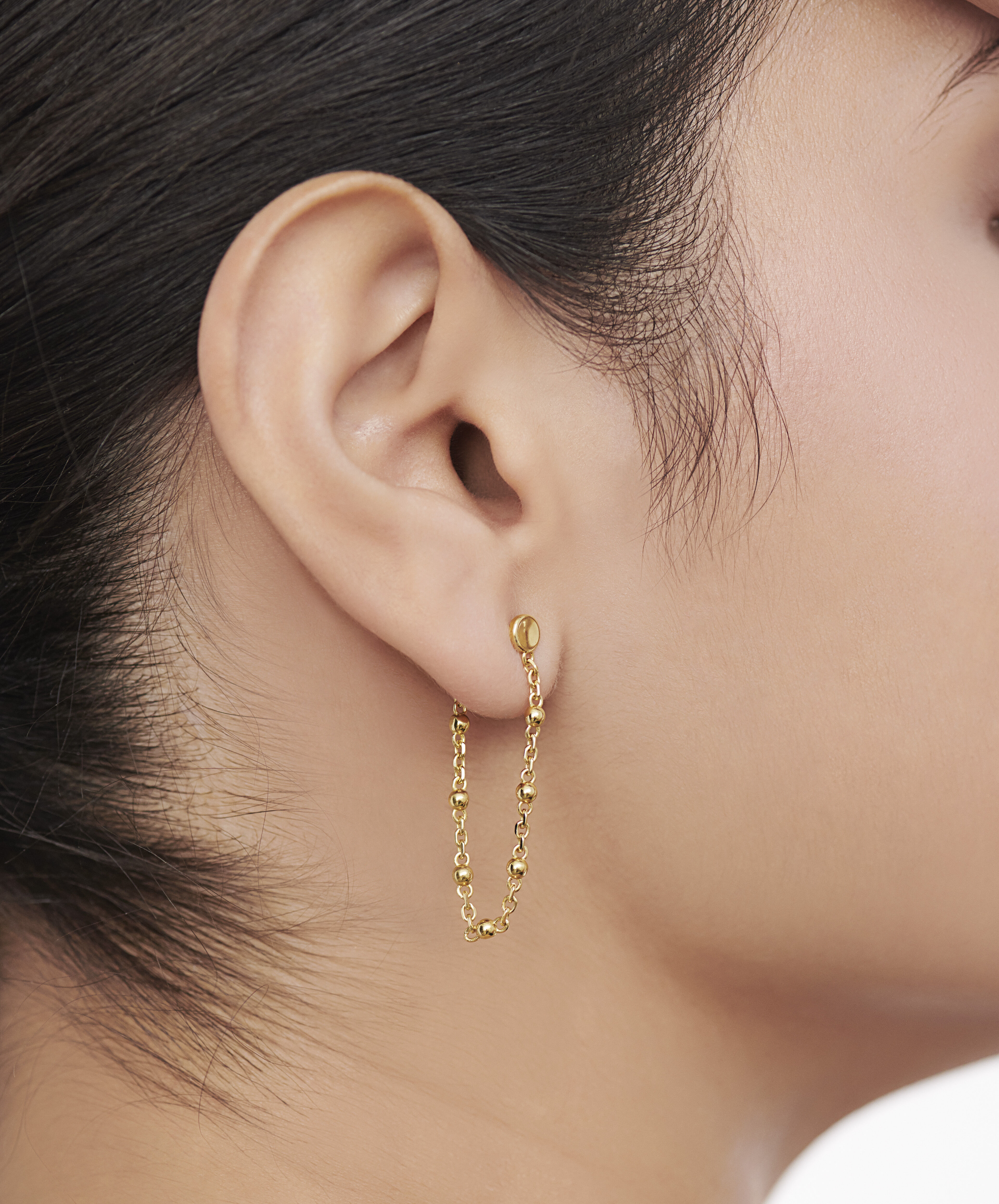 Unique Gold Tone Chain Earrings