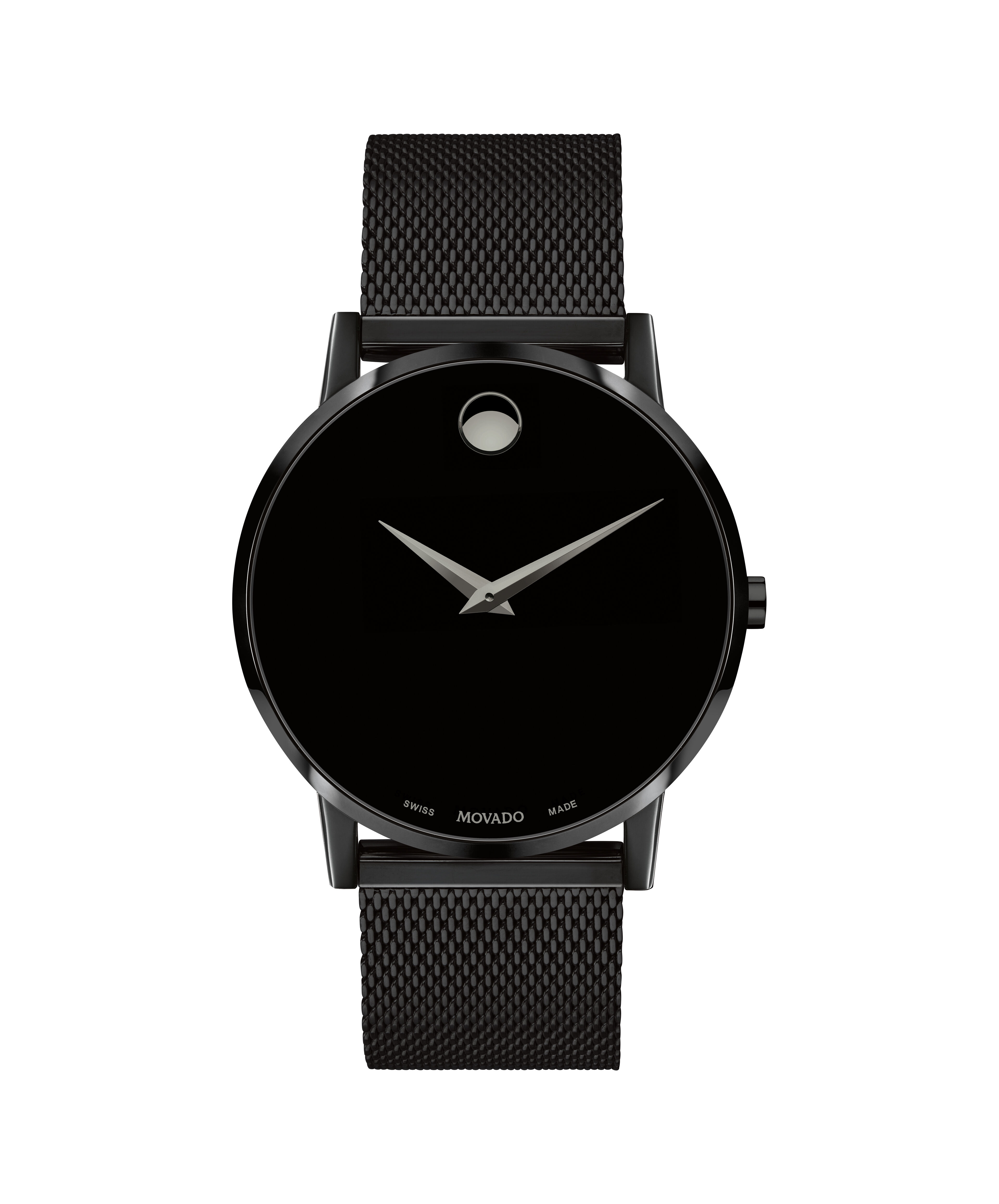 Movado Museum 0606879 40mm Two Toned Gold Factory Diamond Black Dial Watch