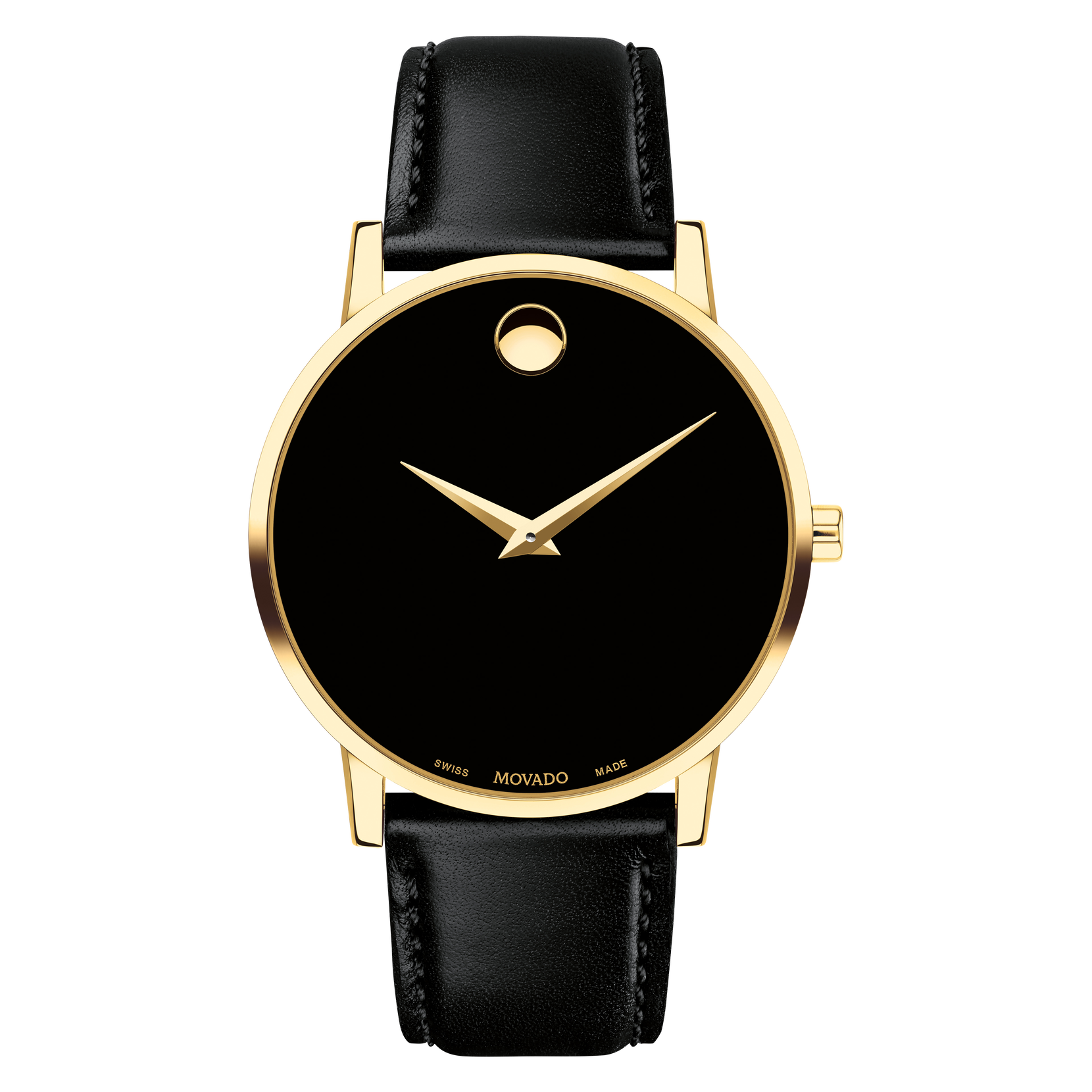 Movado | Museum Classic Men\'s Gold PVD Watch With Black Strap