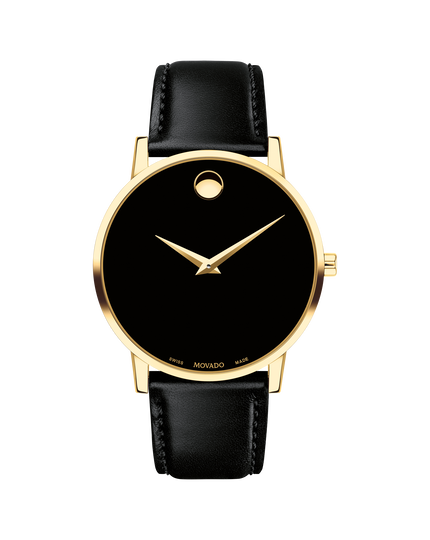 Movado | Museum Classic Men\'s Gold PVD Watch With Black Strap