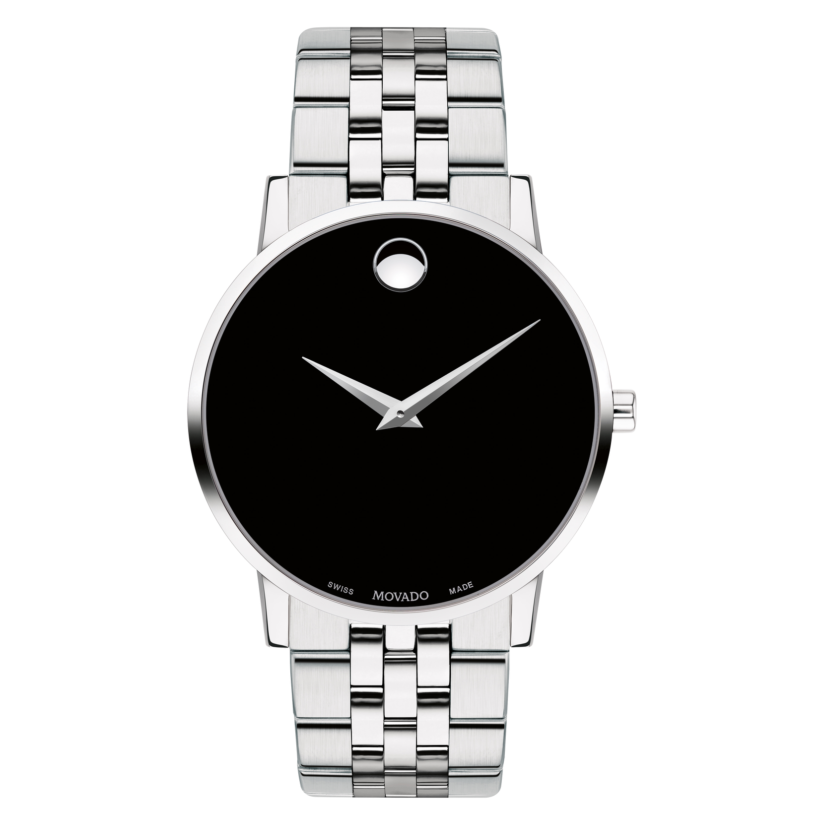 Movado | Museum Classic Men\'s Dial Black Watch Stainless Bracelet Steel With