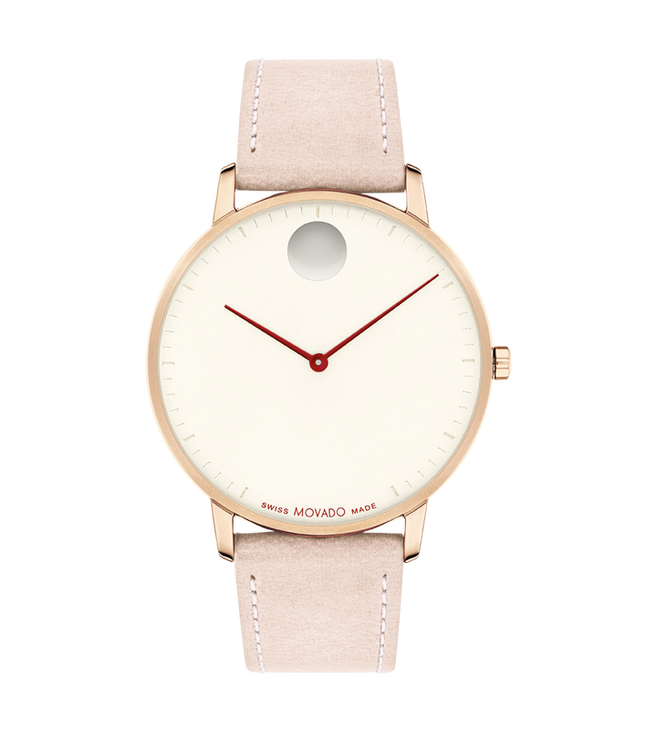 Movado | Movado Face Watch with blush strap and ivory dial