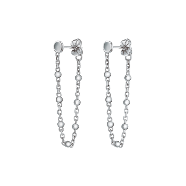 Movado | Movado Ball & Chain Collection Sterling Silver Front Back Earrings