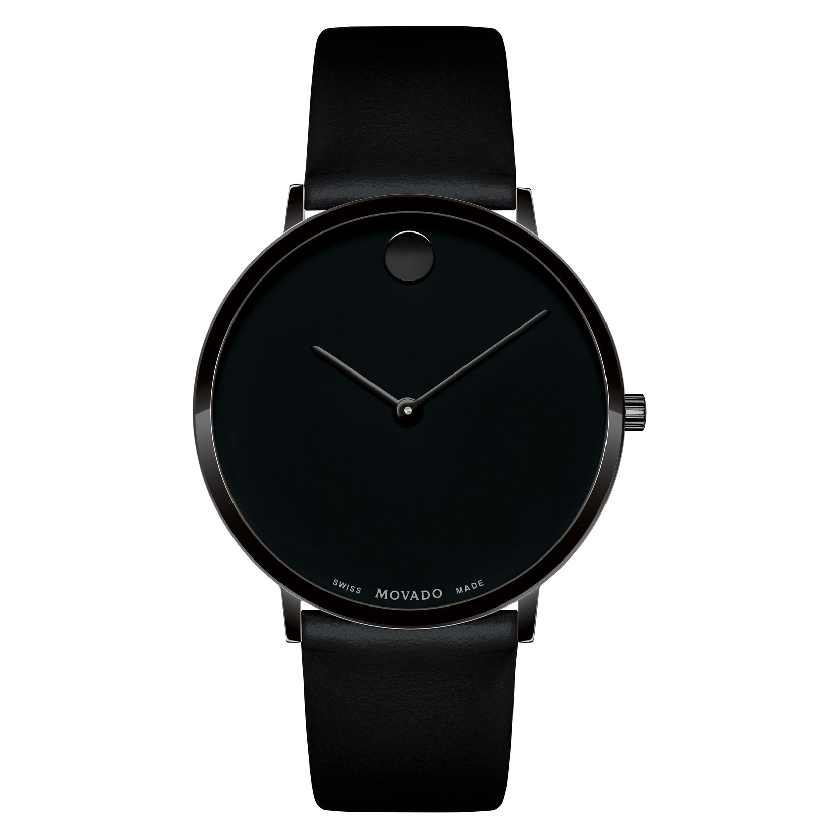 Movado | Modern 47 black watch with black dial, accents ...
