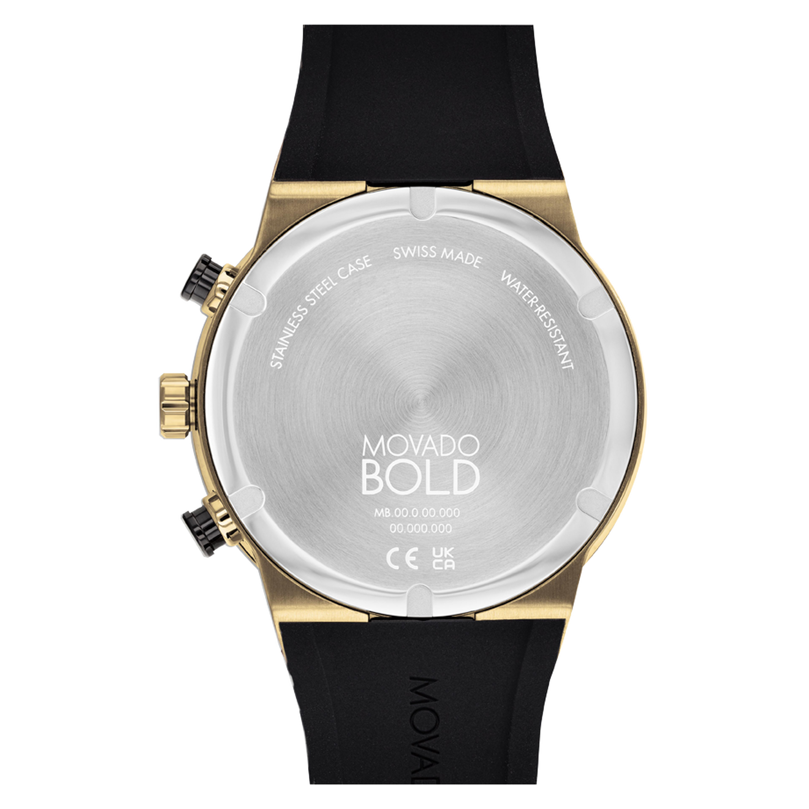 Movado | Movado BOLD Fusion gold case, black dial and black rubber