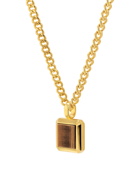 Movado  Movado Men's Black Cord Necklace with Gold Pendant